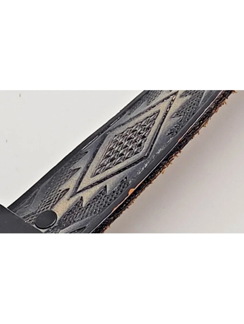 Vintage Brush Creek FG Cowhide Native inspired SW eagle motif USA made belt